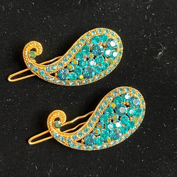 Source Unknown Accessories - Vintage paisley barrettes (pair)